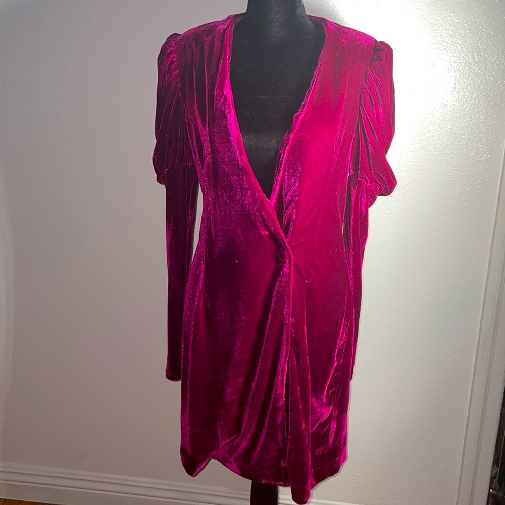 Wine Velvet Dress